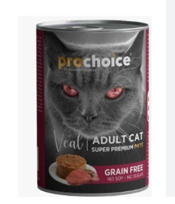 Prochoice Adult Cat Veal Pate Grain Free Υγρή Τροφή Γάτας με Μοσχάρι 400gr